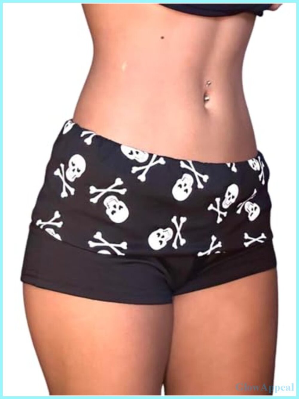Women's Micro Mini Fold Over Low Rise Y2K Lounge Shorts Patchwork
